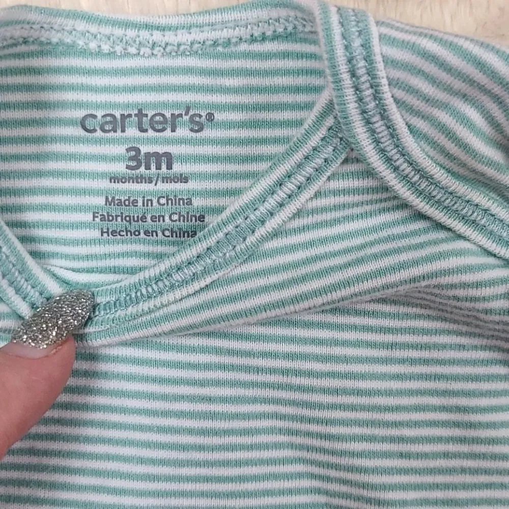 Carter's Baby Bodysuit Bundle 3M 4 Pack Striped Onesies Long Short Sleeve Unisex